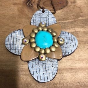 Clay Pendant (Turquoise, Gold, Silver, Tan)